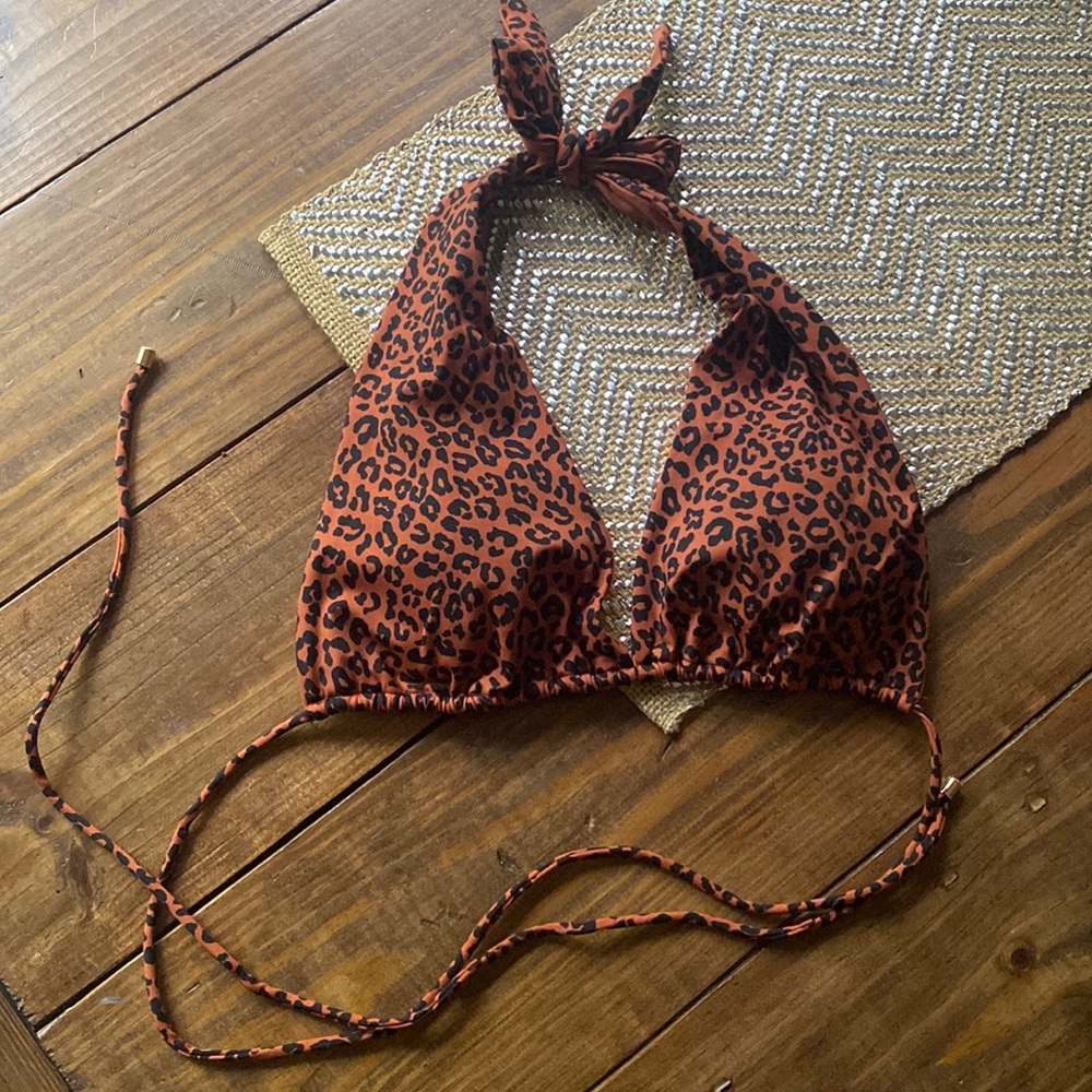 BuffBunny santorini bikini top brown leopard size Large